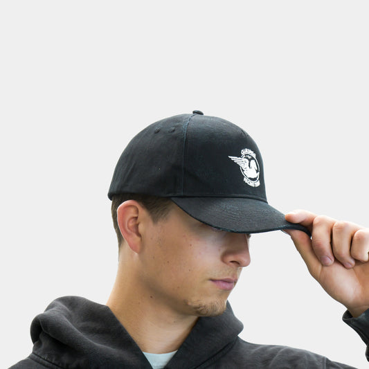 DISTRESSED BLACK RACING CAP